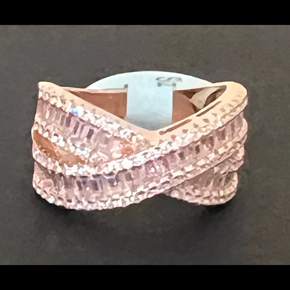Sterling Silver and Rosa Gold Cubic Zirconia Ring